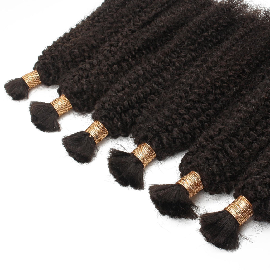 Afro Kinky Bulk 100% Human Braiding Hair