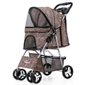 Foldable Pet Stroller with Storage Basket