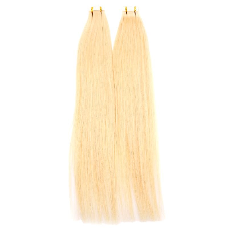 Raw Blonde Straight 100% Human Hair Tape In Extensions