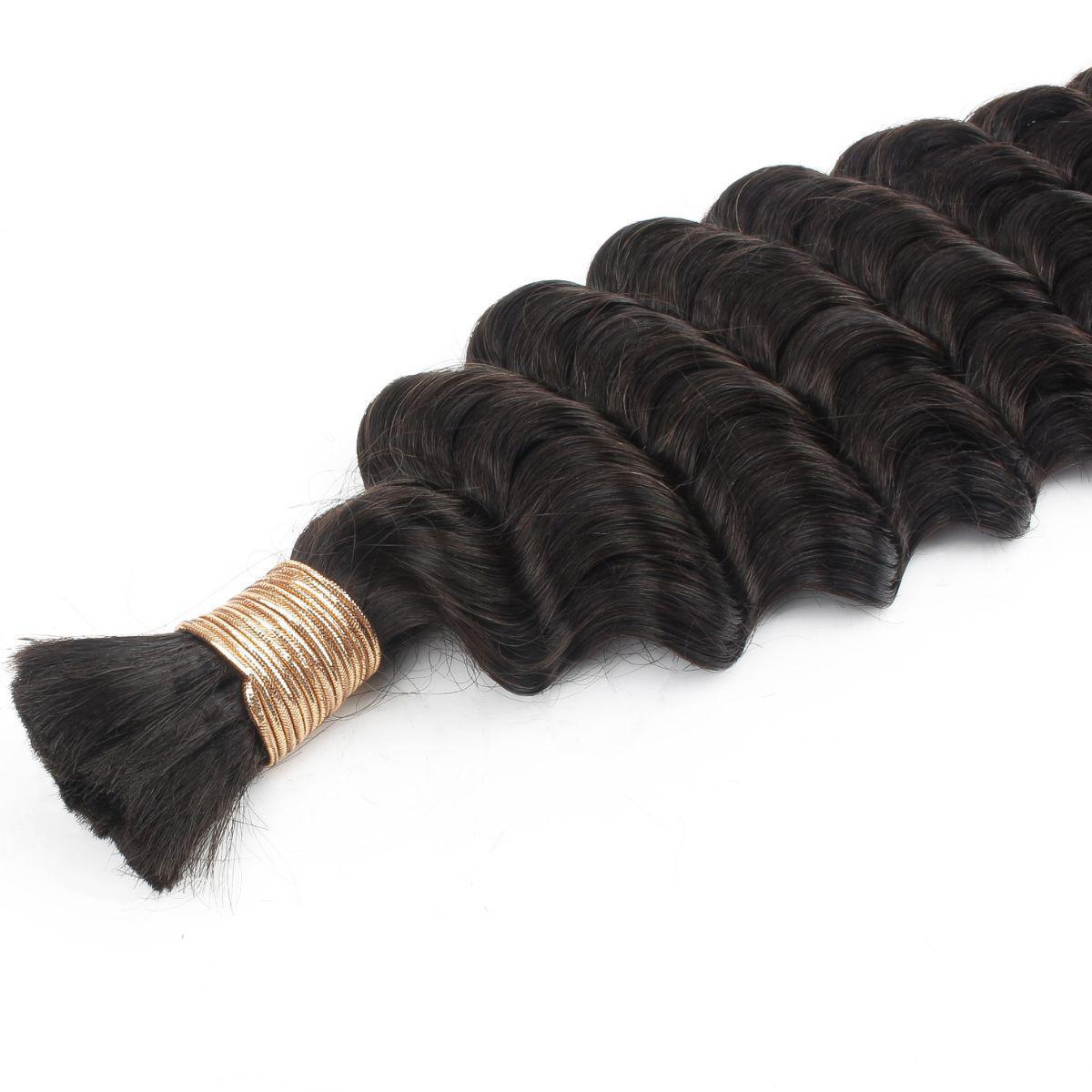 Deep Wave Bulk 100% Human Braiding Hair